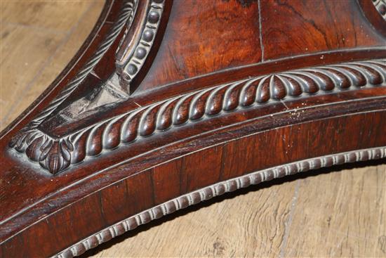 An early Victorian rosewood octagonal centre table W.106cm